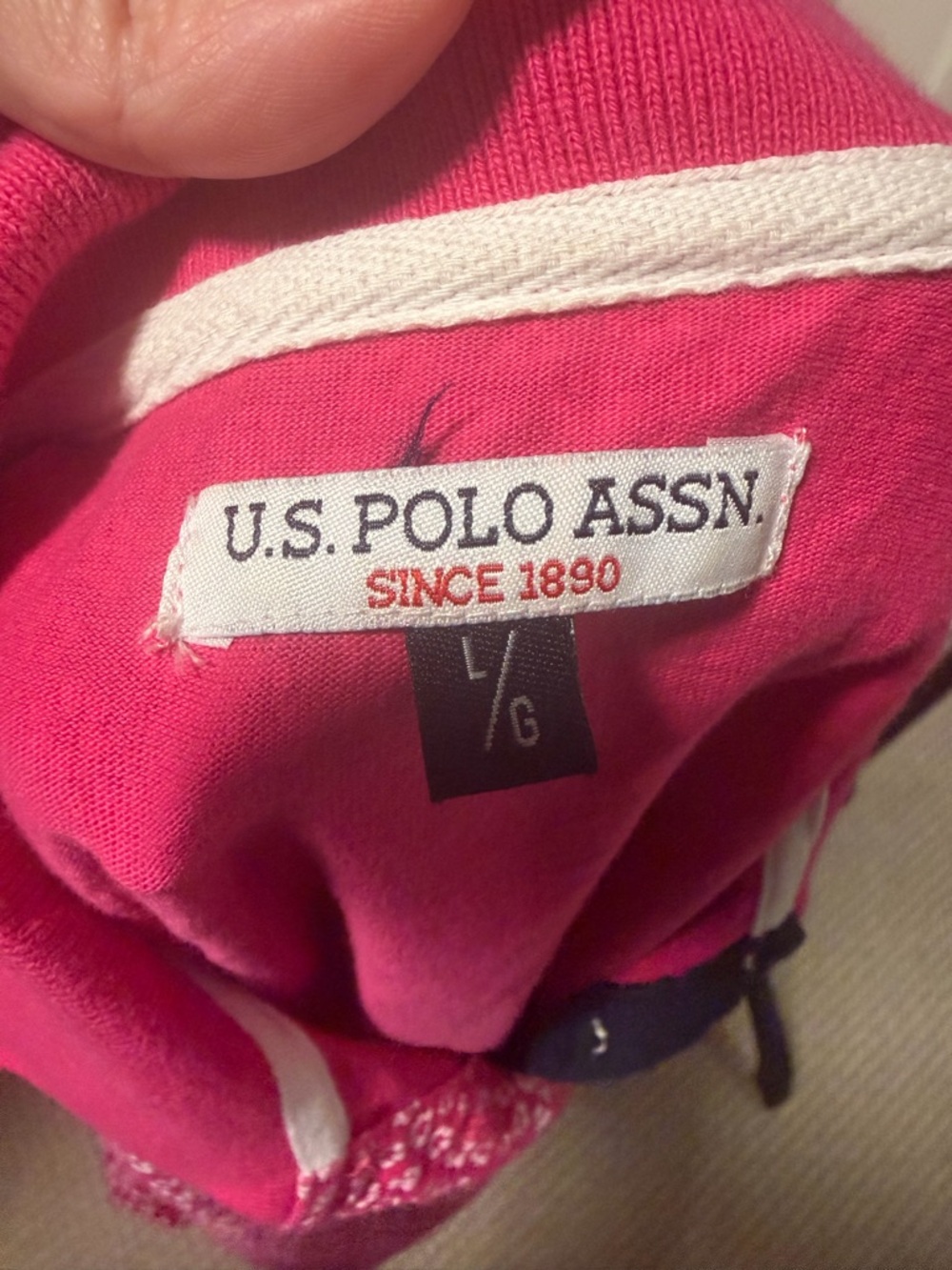 U.S. Polo Assn Pink Floral Polo Shirt Womens Large Short Sleeve Logo Top - Picture 5 of 5